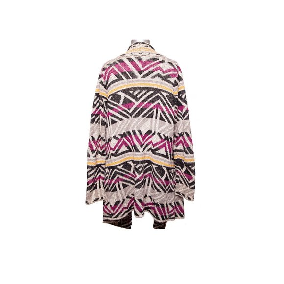 LUCKY BRAND Intarsia Open Drape Cardigan Sweater M - Picture 8 of 11